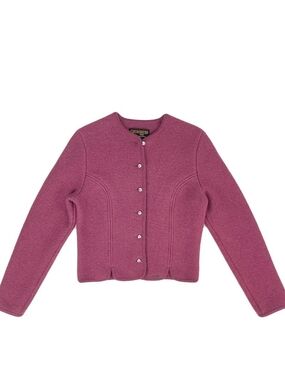 Women’s Button-Front Wool Blend Sweater Jacket - Dusty Mauve